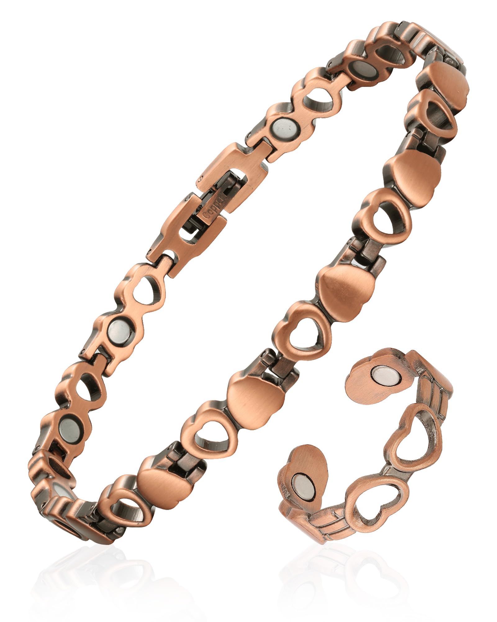 Fashtour heart-wire bracelet with 3800 Gauss magnets for daily support