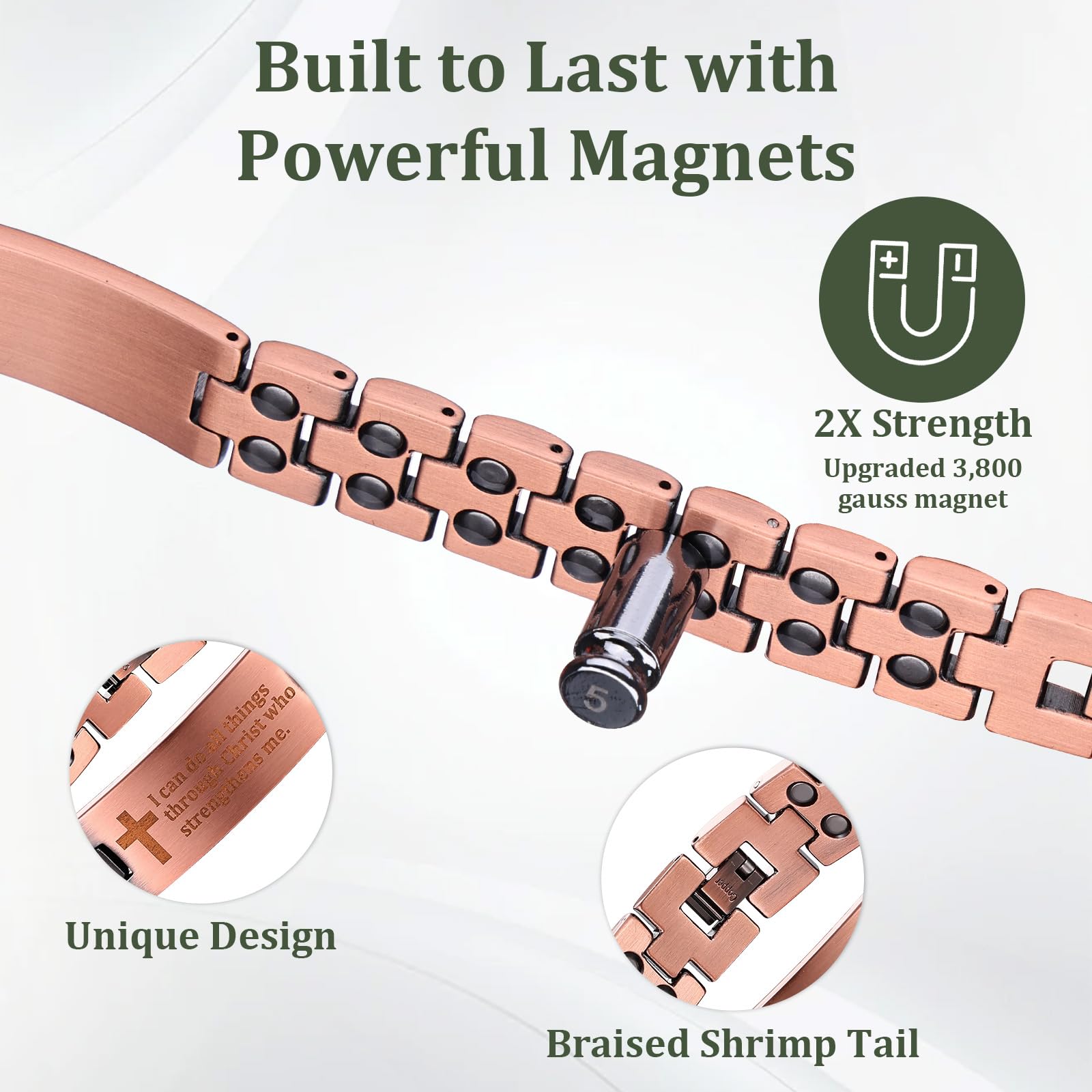 Fashtour magnetic detail on bracelet emphasizes potential daily comfort