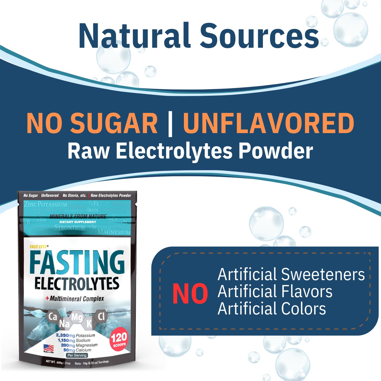 FAST LYTE powder being poured for hydration during fasting.
