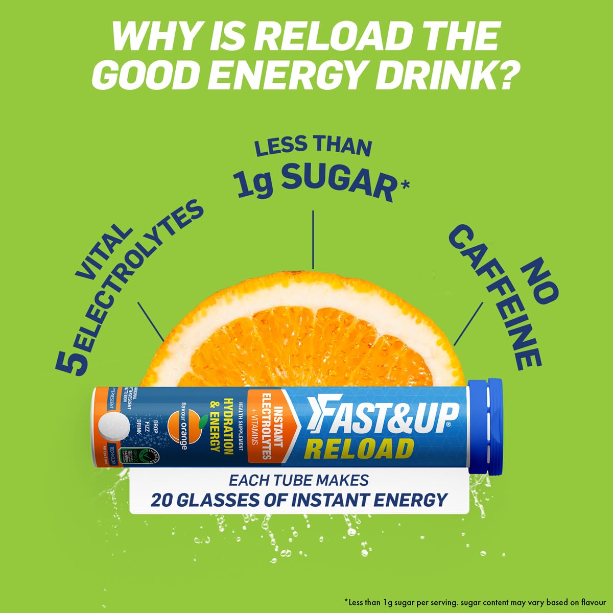 FAST&UP Reload lime and lemon flavor packaging for convenient hydration