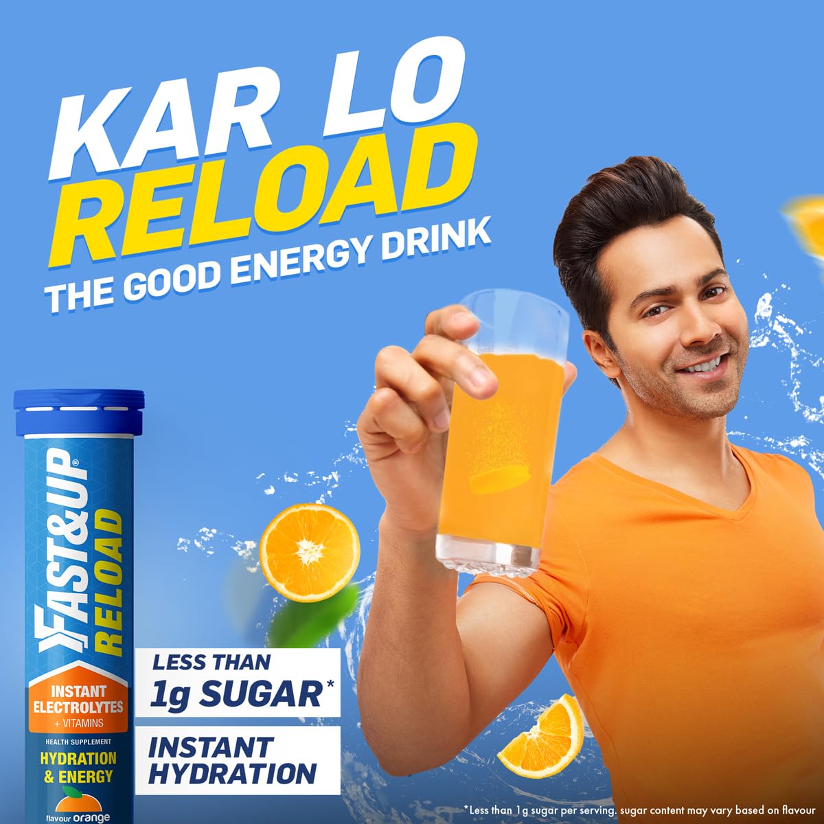 FAST&UP Reload ready hydration in a glass after dissolving the tablet