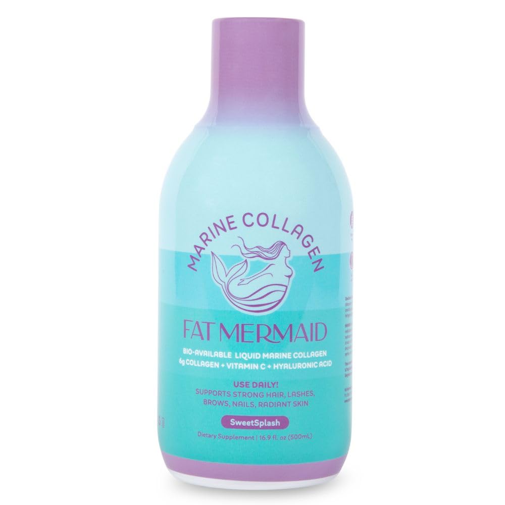 Fat Mermaid liquid collagen bottle for easy daily use and skin support.