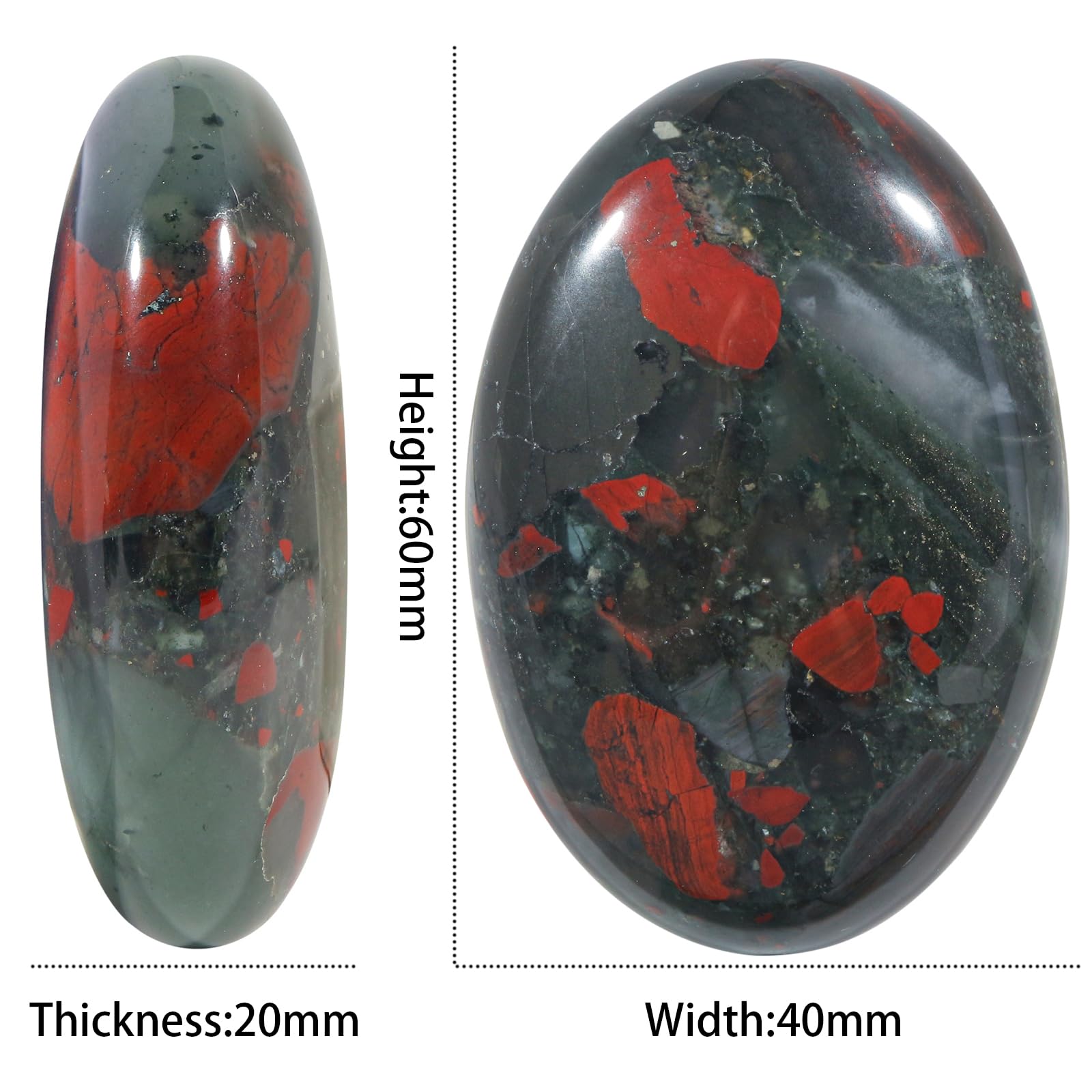 Favoramulet African Bloodstone palm stone crystal pebble for grounding and decor