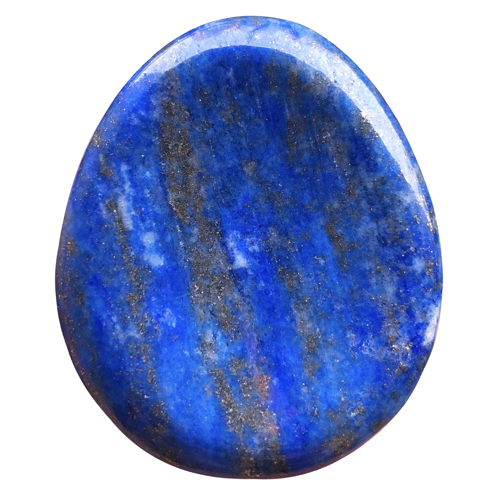 Favoramulet healing crystal thumb stone teardrop lapis lazuli for anxiety relief.