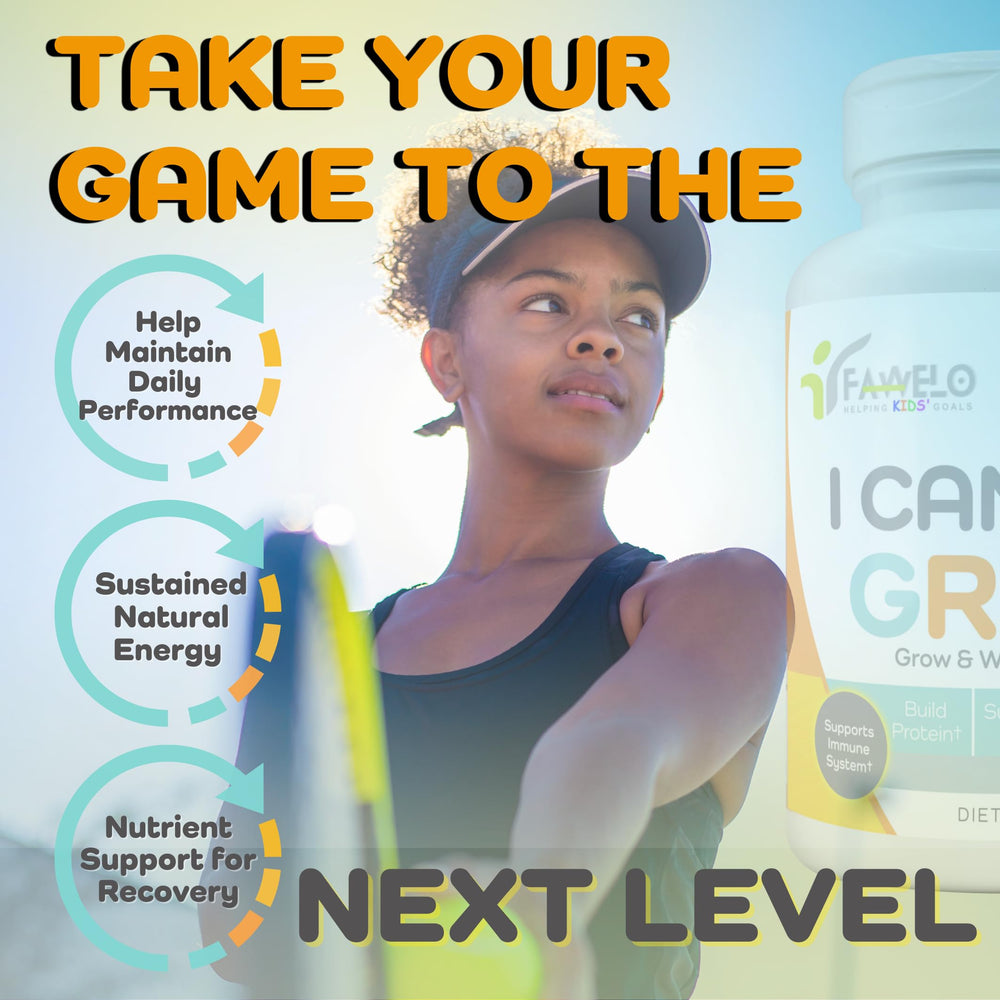 Fawelo I Can Grow kids taking capsules for daily development routines