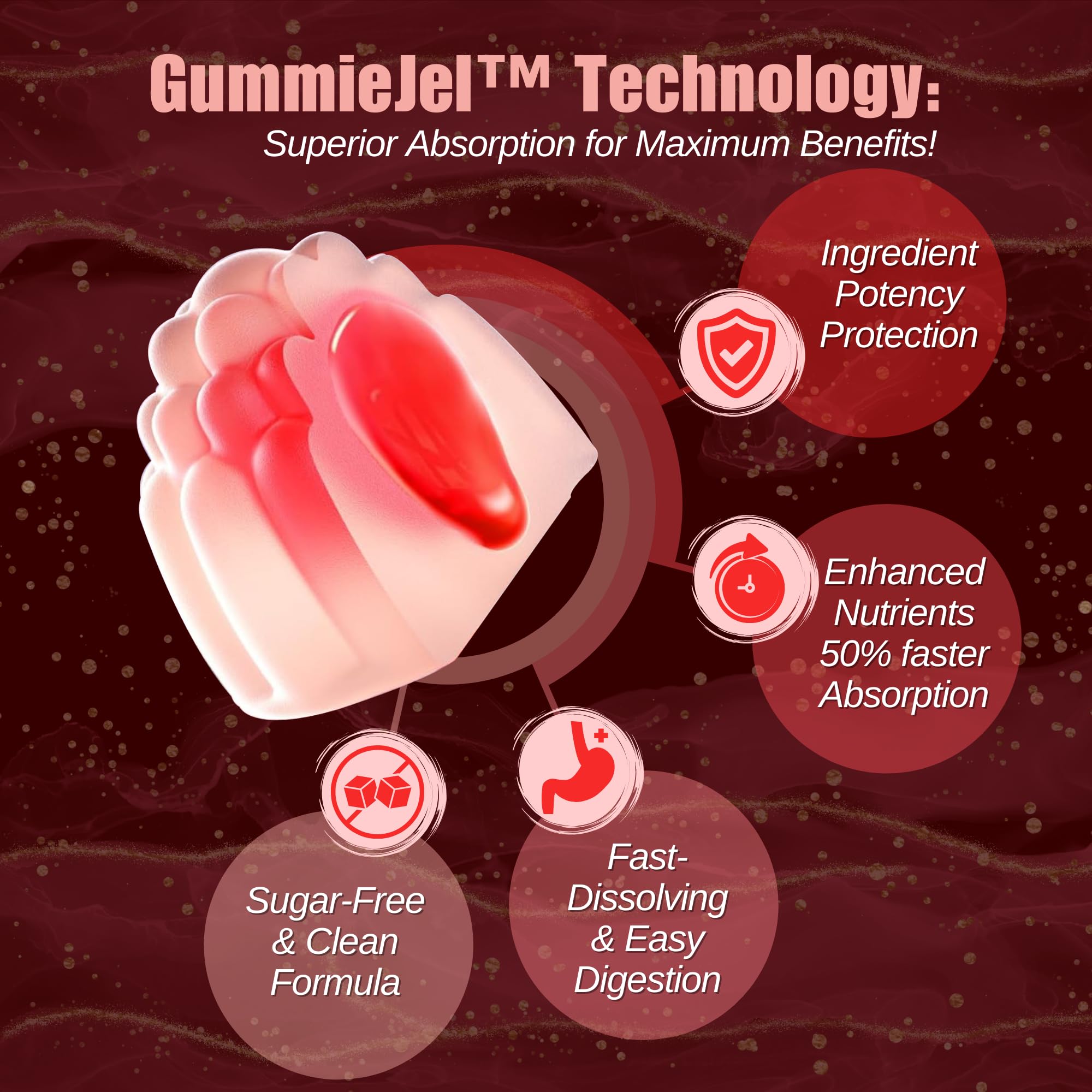Strawberry-flavored sugar-free gummies by Fawelo for convenient daily wellness