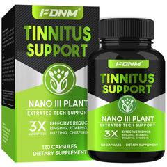 FDNM Tinnitus Relief bottle front showing 60-day supply for daily ear support