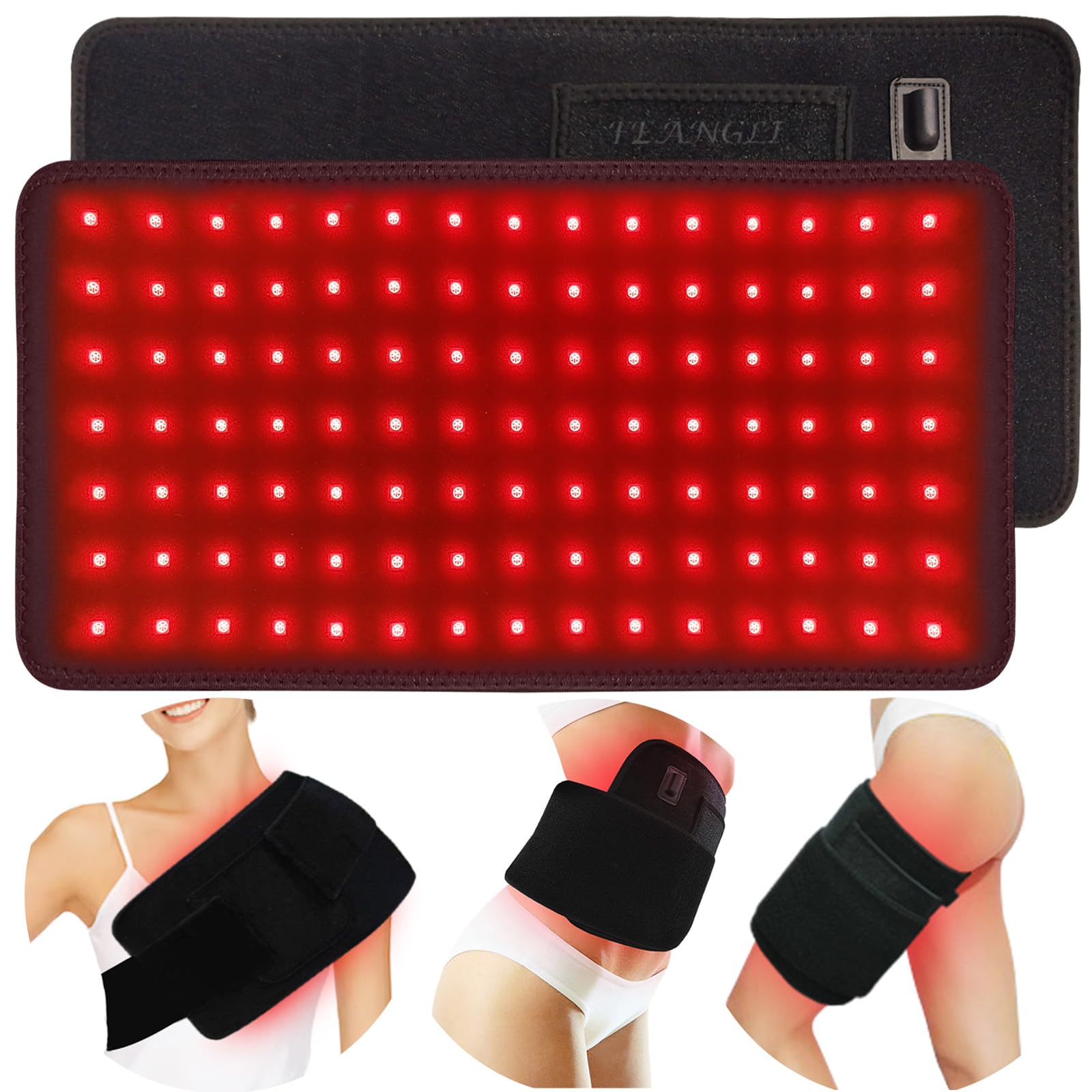 Feangli red light therapy wrap on head for soothing warmth and relaxation.