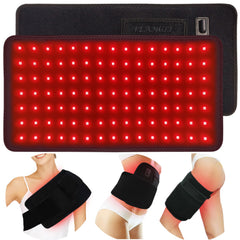 Feangli red light therapy wrap on head for soothing warmth and relaxation.