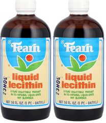 Fearn Liquid Lecithin bottle, 16 oz, pack of 2, supports healthy cardiovascular system