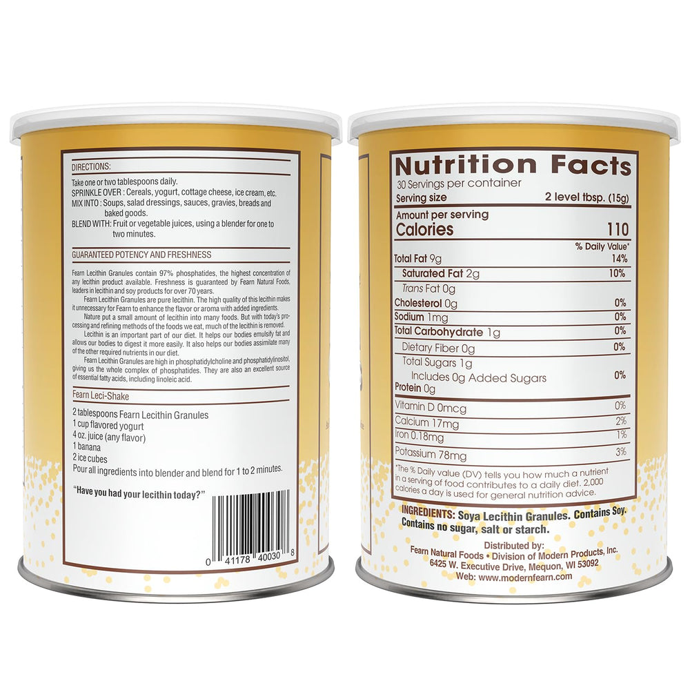 Measuring spoon pours Fearn lecithin granules into batter.