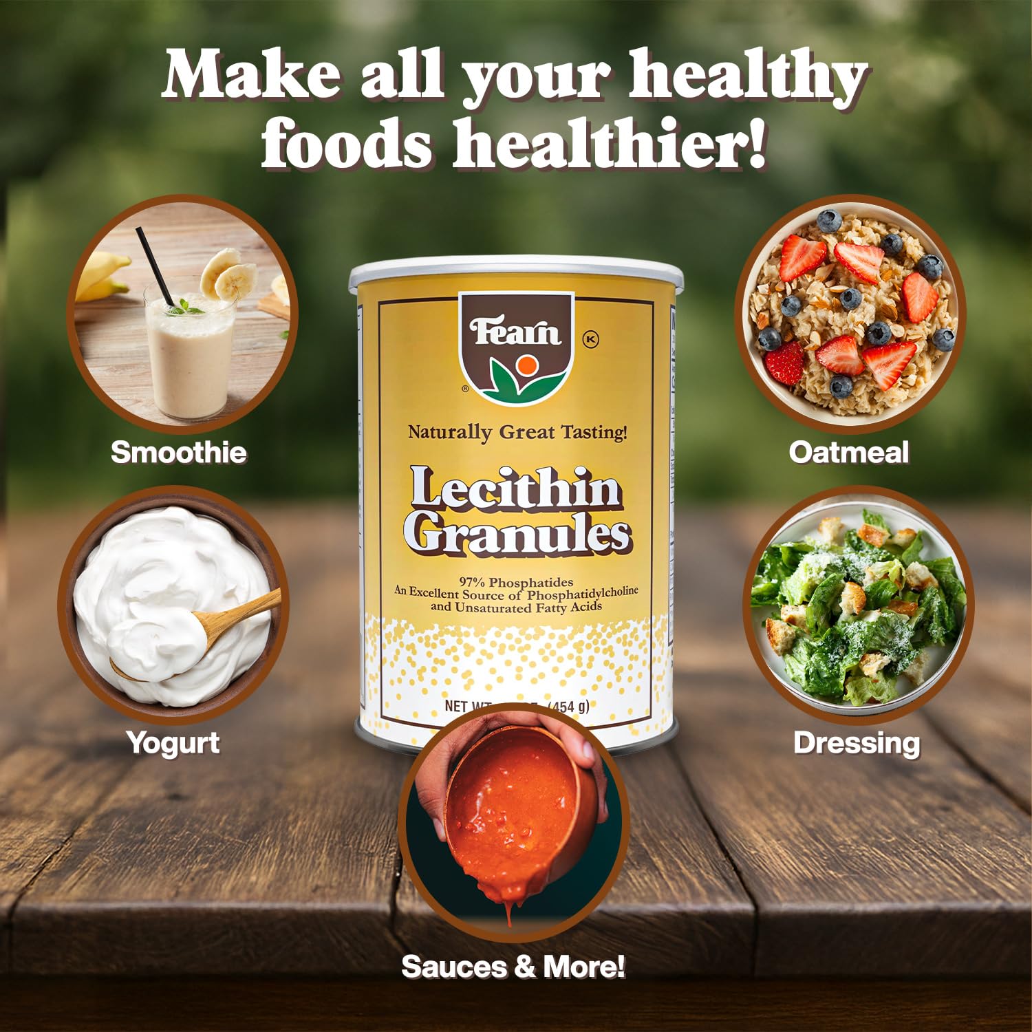Fearn Soy Lecithin Granules stored in the pantry for easy emulsification.