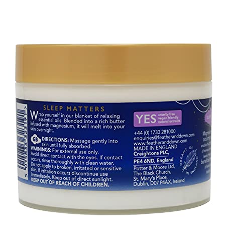 Feather & Down lavender and chamomile aroma creates a calming pre-bed ritual atmosphere.