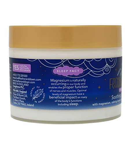 Feather & Down sleep butter texture melting into skin for instant comfort.