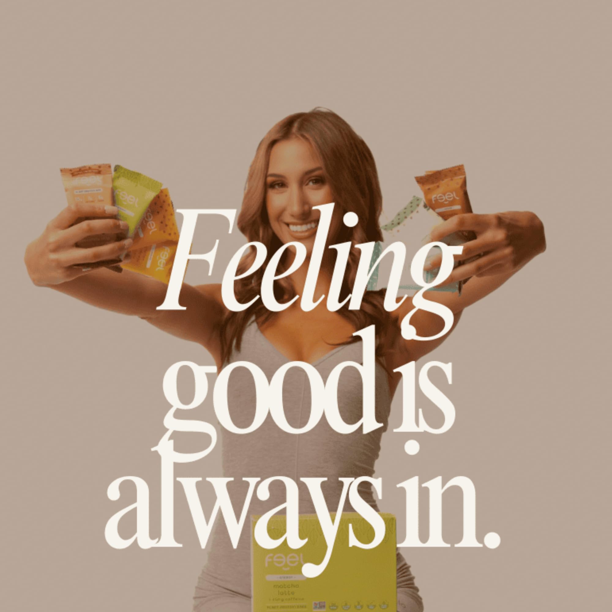 FEEL chaga mushroom bar shot highlights adaptogenic blend for balanced snacking