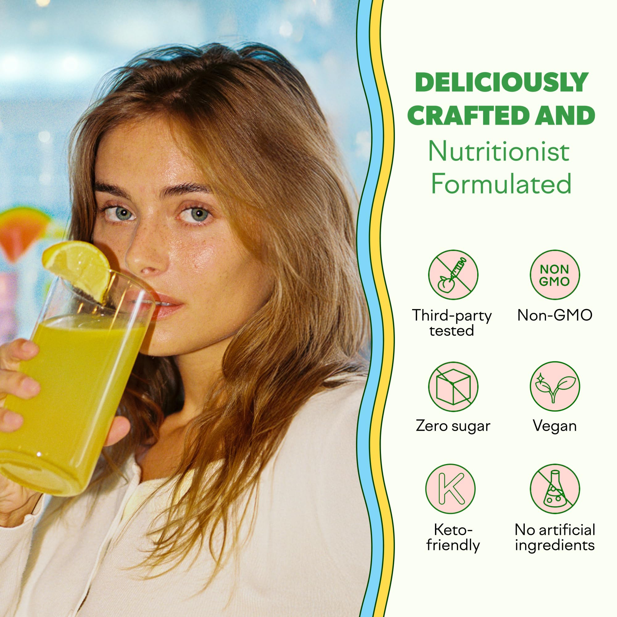Feel Goods Gut Guardian lemon balm ginger apple cider vinegar blend eases bloating.