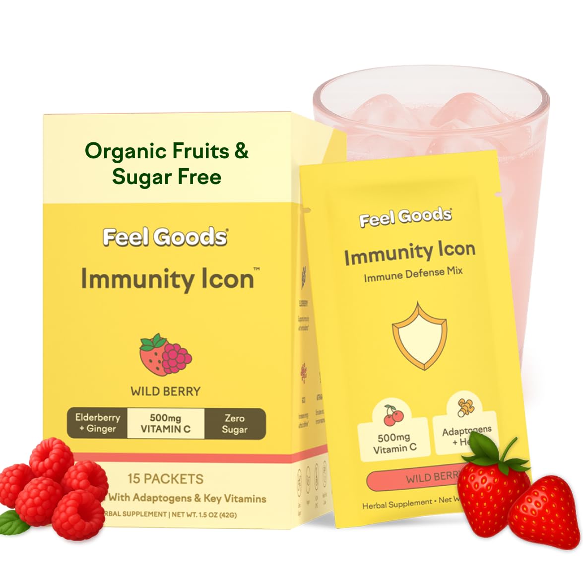 Feel Goods Immunity Icon wild berry tub for daily immune support and flavor