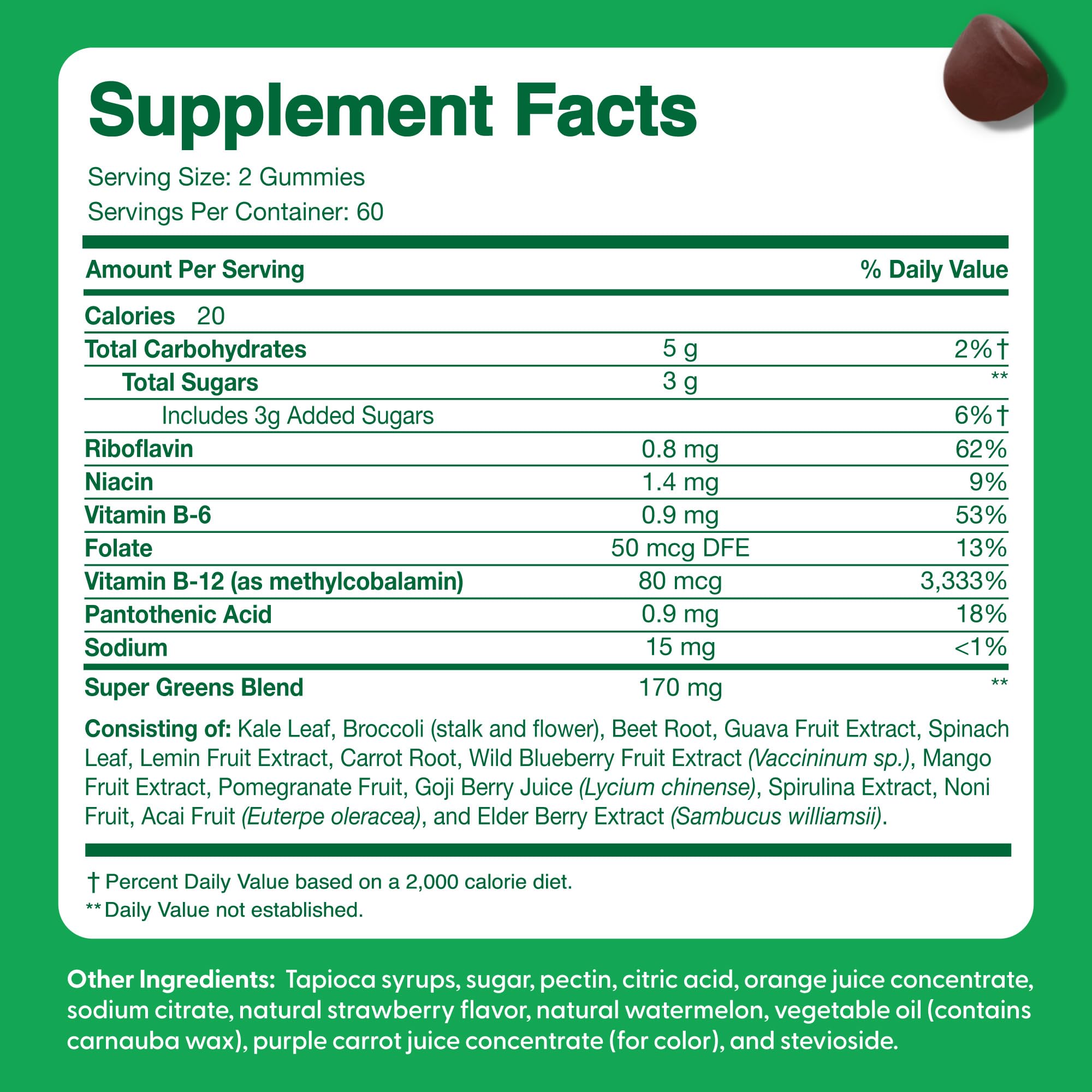Easy-to-chew teen gummies designed for daily dosage.
