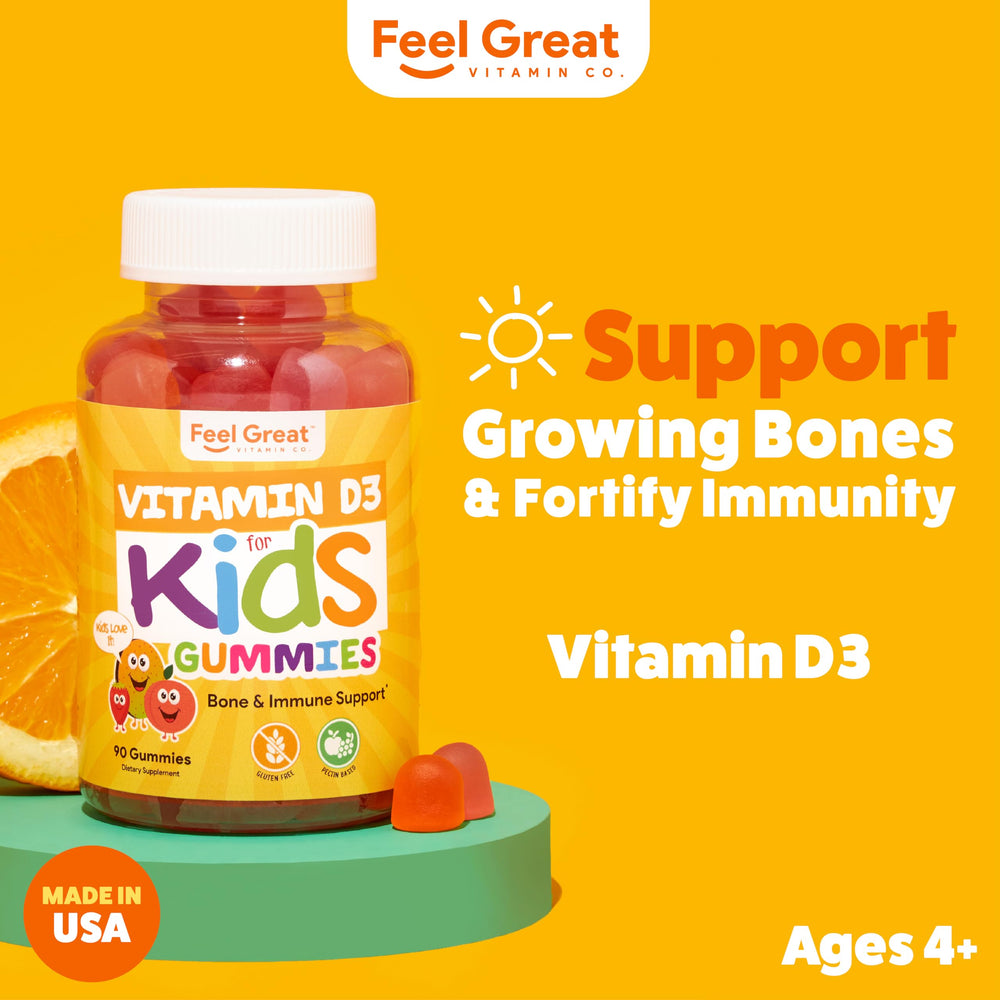 Feel Great Kids D3 bottle opening for easy access by children.