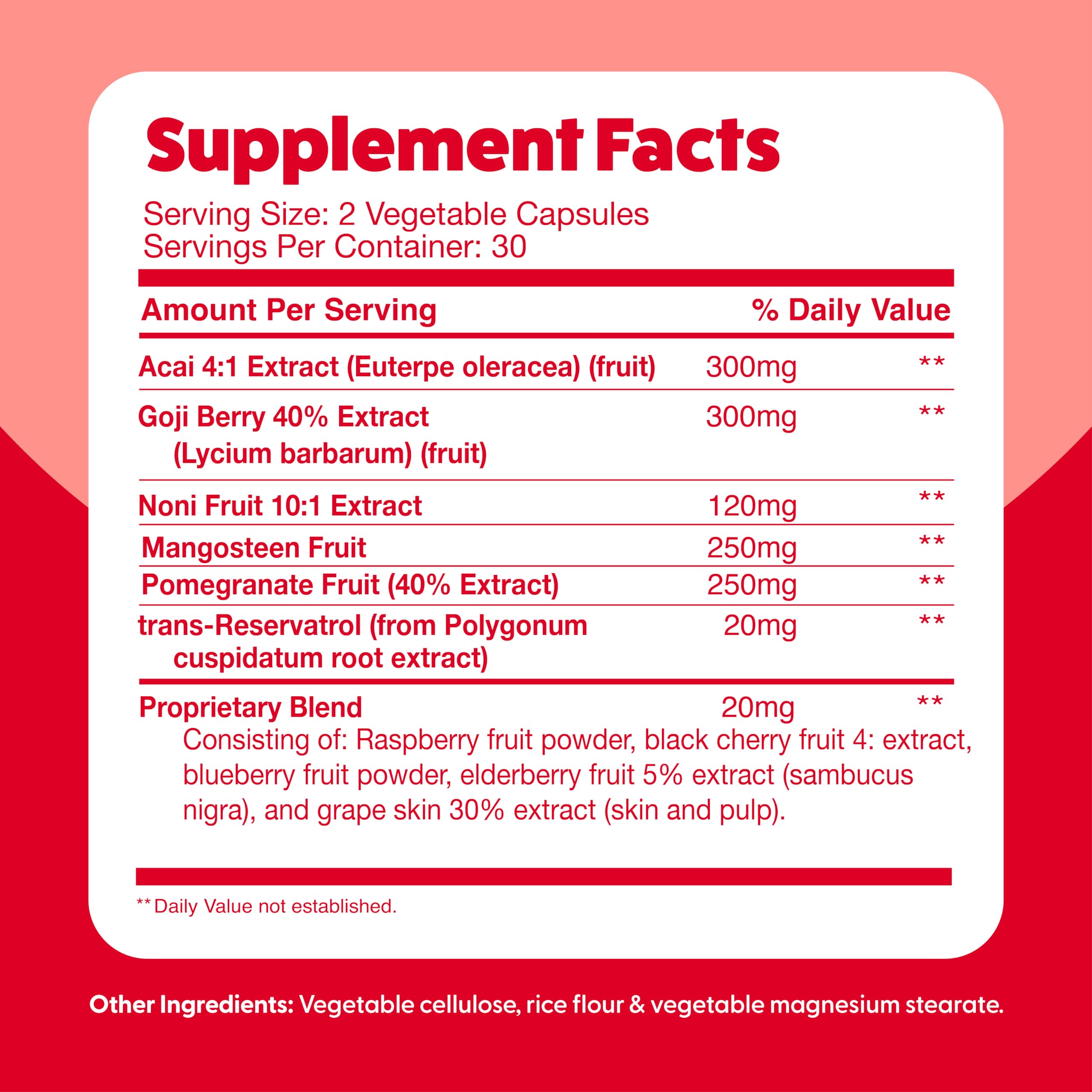 Vibrant Feel Great Vitamins Superfruit Reds packaging accents on a shelf.