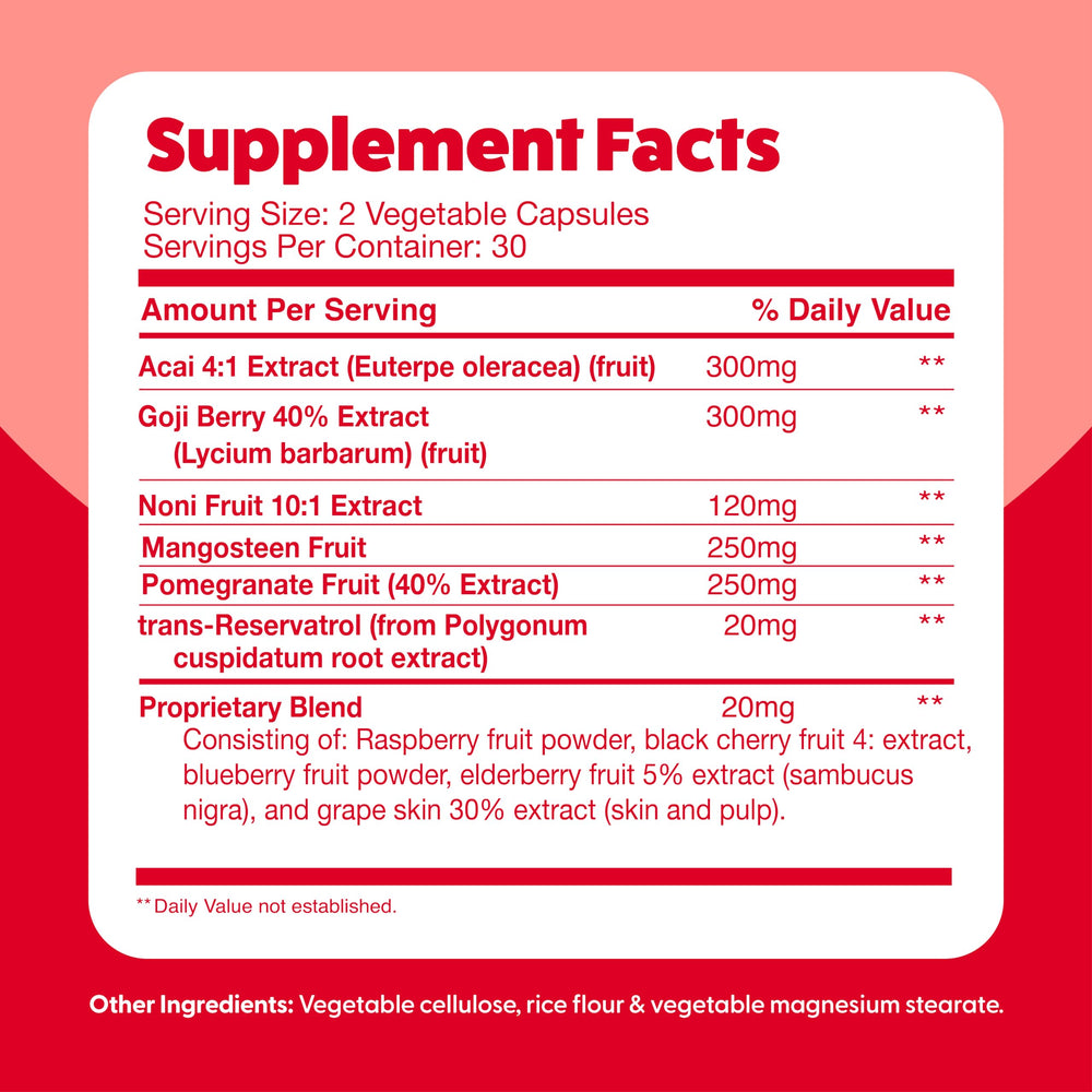 Vibrant Feel Great Vitamins Superfruit Reds packaging accents on a shelf.