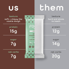 FEEL keto-low-carb bar slice demonstrates a low-carb snack for busy days