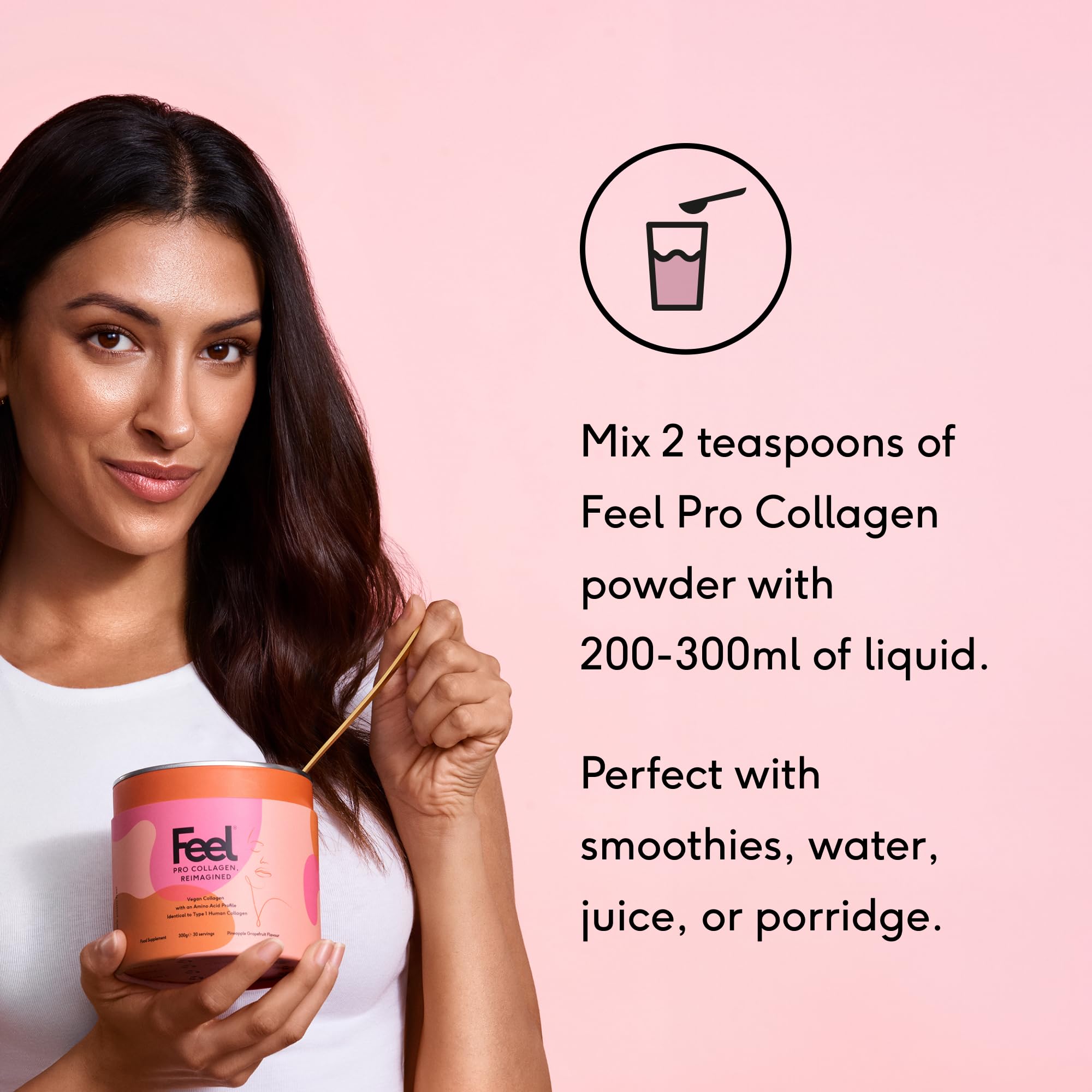 FEEL powder shaker beside coffee in a bright morning routine