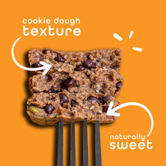 FEEL Sunbutta Choco Chip bar closeup reveals rich chocolate chips and texture.