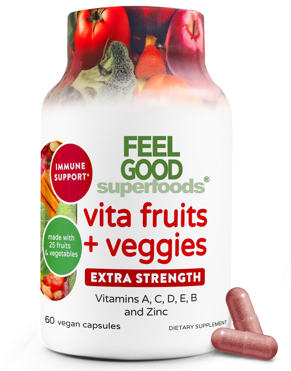 FeelGood Immune Capsules bottle front view for daily wellness routine