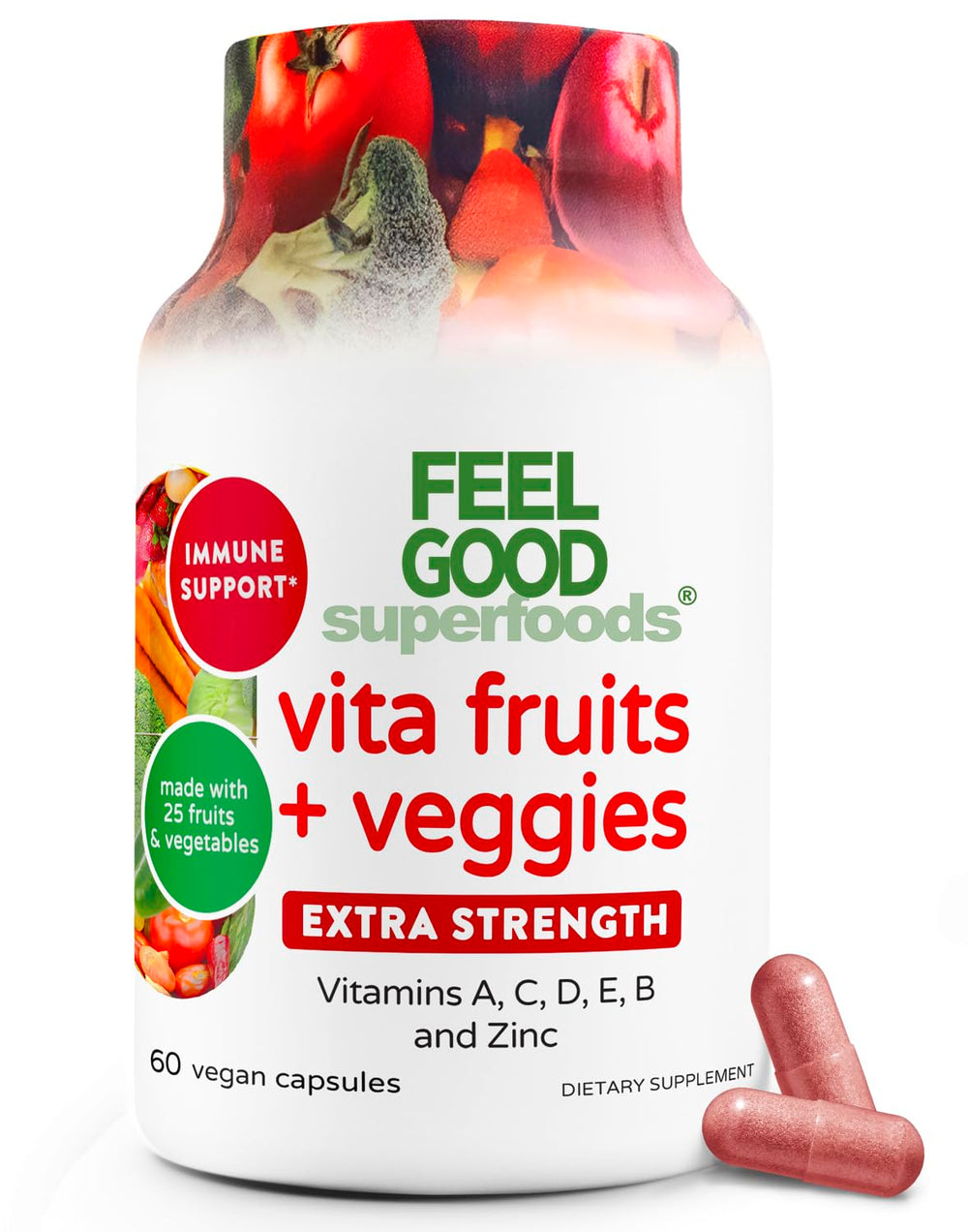 FeelGood Immune Capsules bottle front view for daily wellness routine