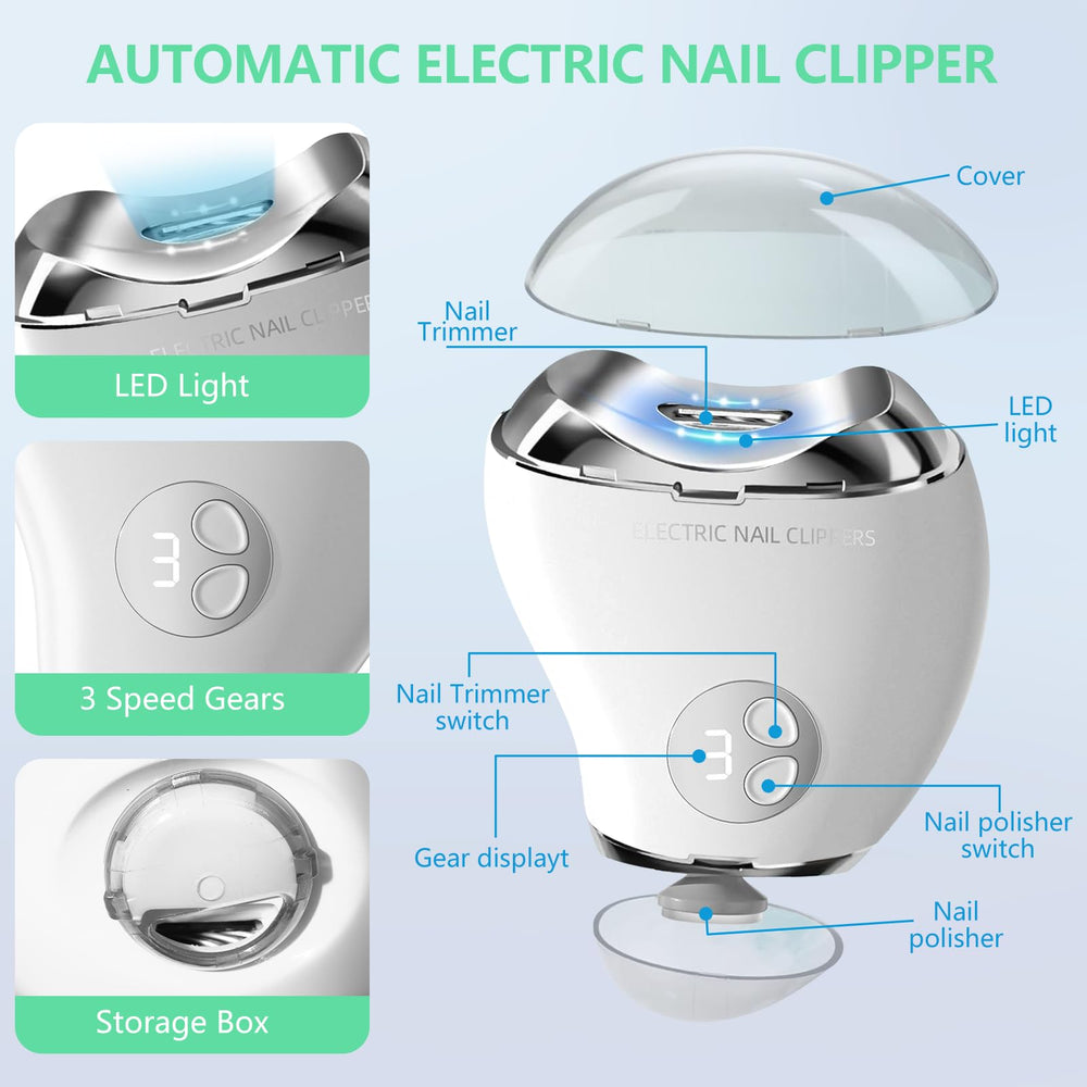 Feiezade cordless nail clipper with rechargeable battery for on-the-go use