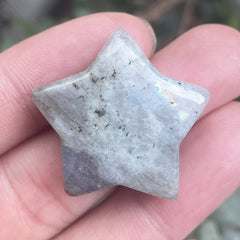 Fekuar Moonstone Star Palm Stone close-up showing polished surface and gentle energy.