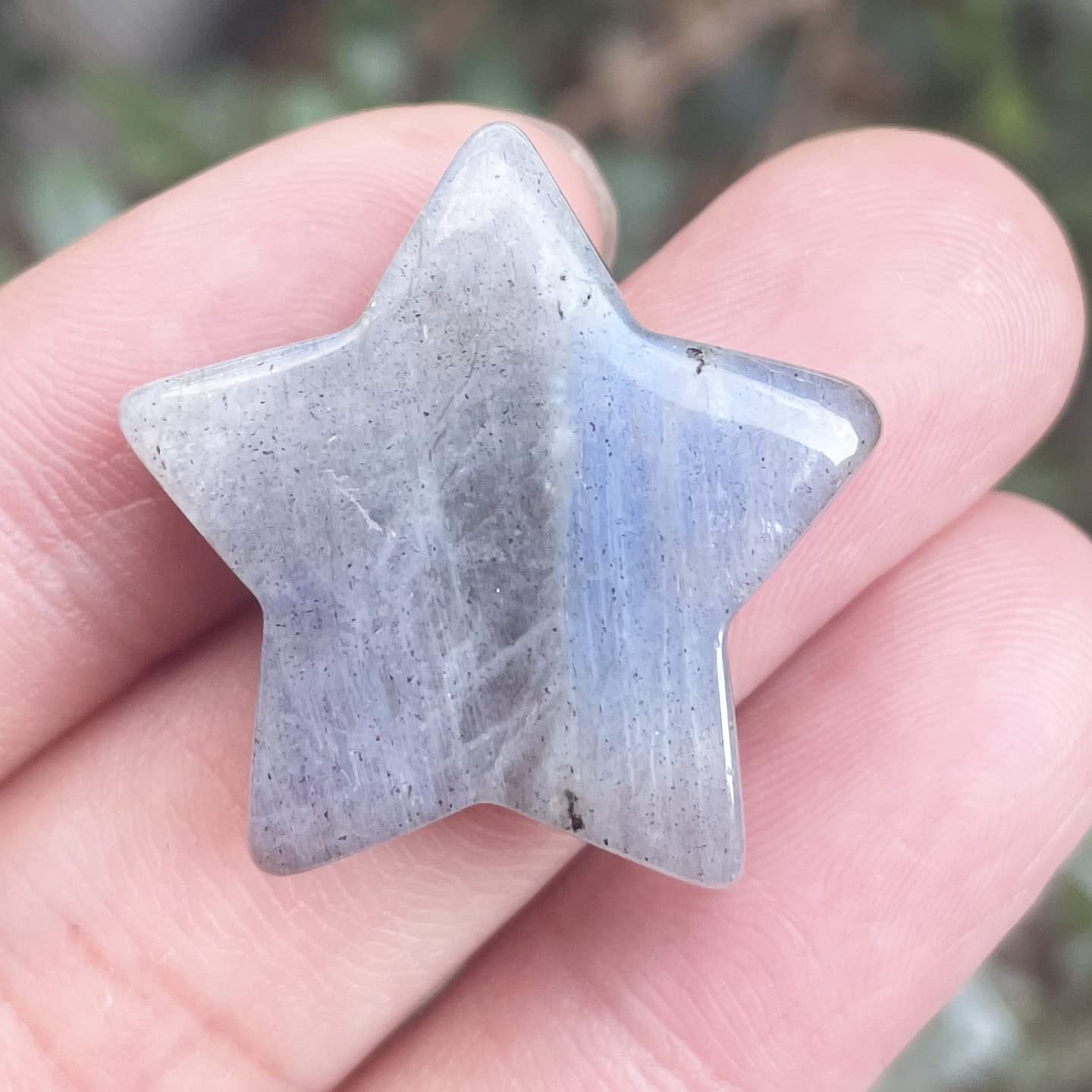 Fekuar Moonstone Star Palm Stone packaging details for chakra work and mindful use.