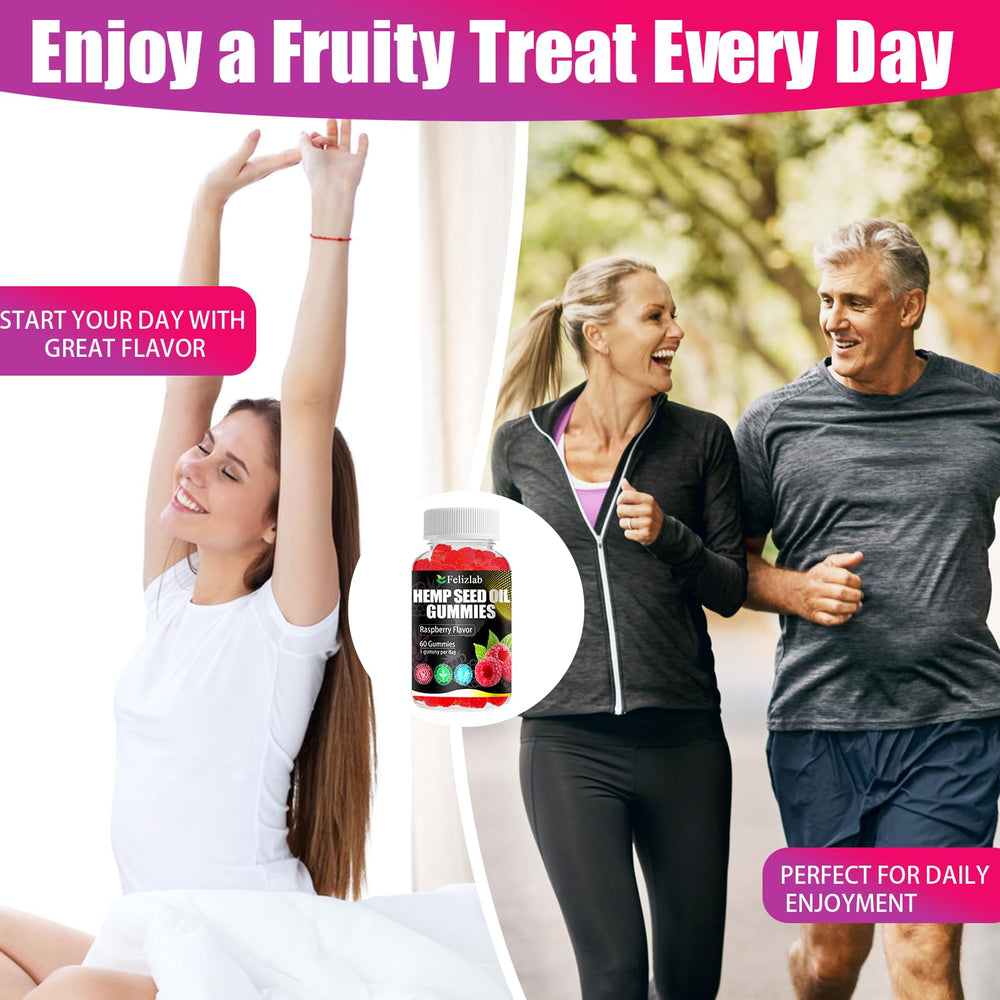 Felizlab hemp gummies sugar-free label close-up signals clean ingredients.