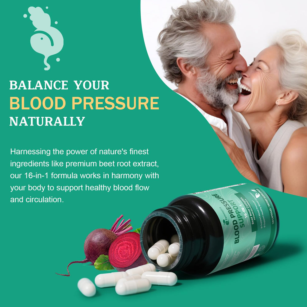 Femmetra CoQ10 and herbal blend capsules featuring hawthorn hibiscus olive leaf.