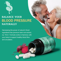 Femmetra CoQ10 and herbal blend capsules featuring hawthorn hibiscus olive leaf.