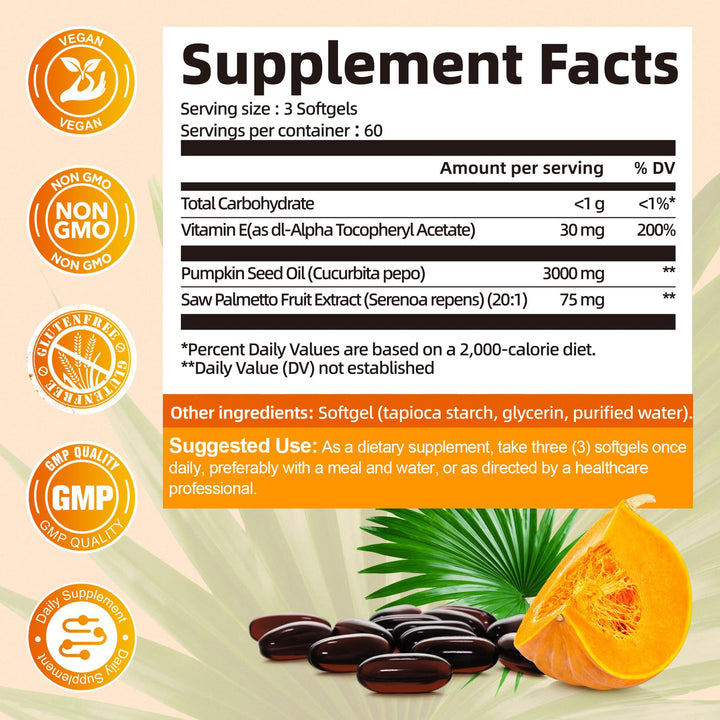 Close-up of Femmetra saw palmetto fruit extract capsules