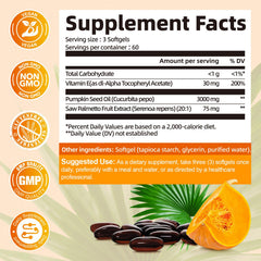 Close-up of Femmetra saw palmetto fruit extract capsules