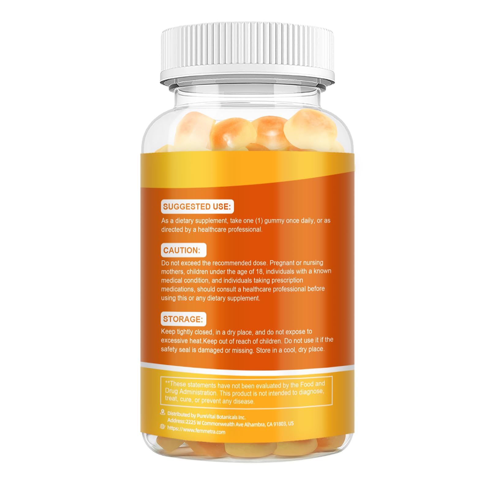 Femmetra vitamin C gummies 60-count packaging on display for daily wellness routine.