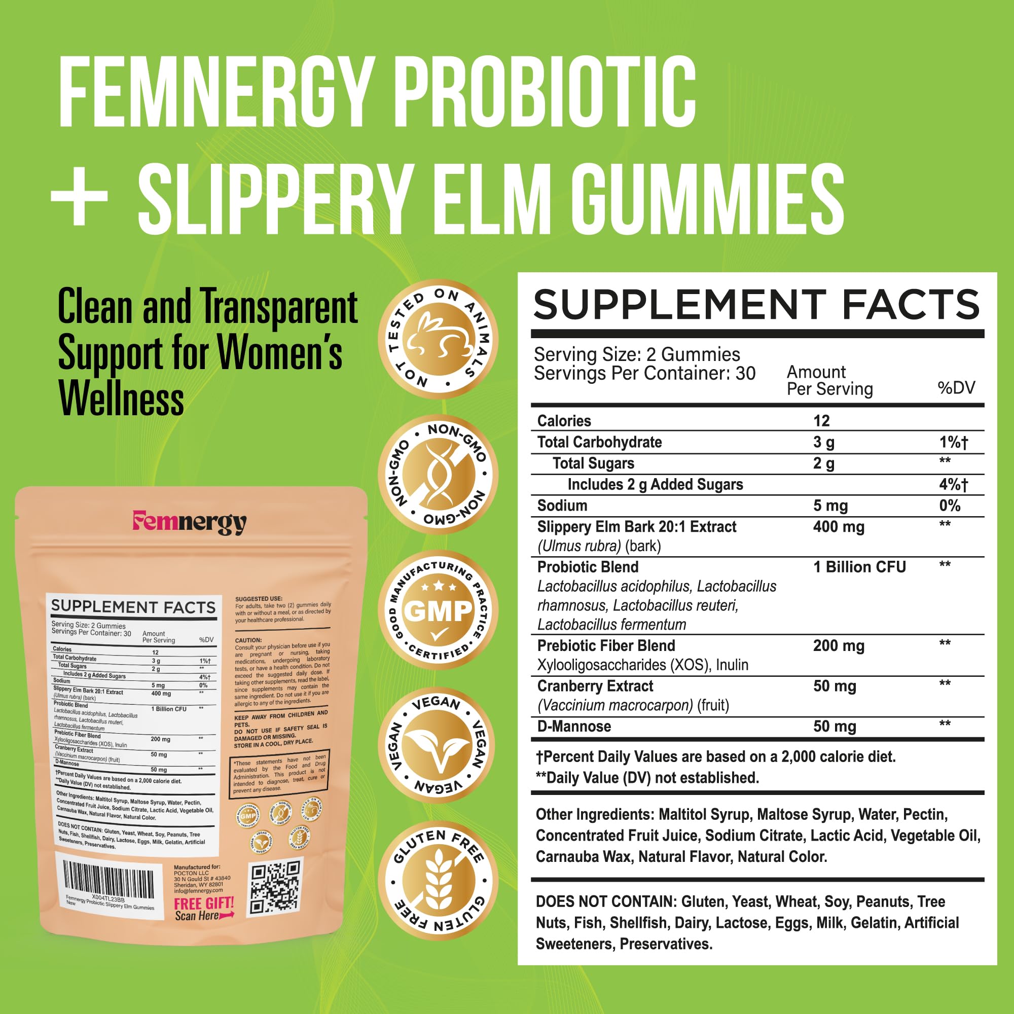 Femnergy daily-use gummies can be taken with or without meals for convenience.