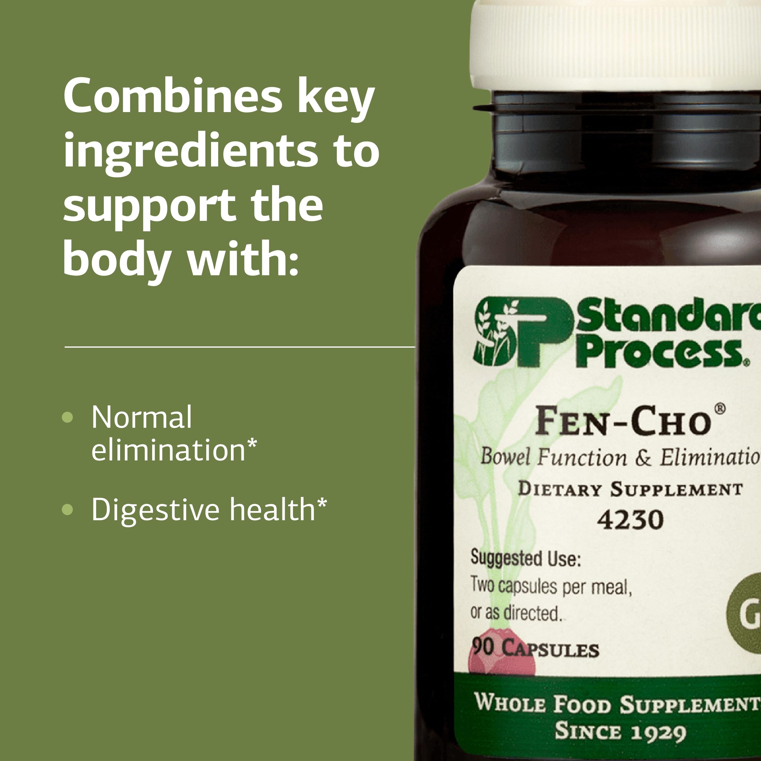 Label and dosage guide emphasize simple daily two-capsule routine.