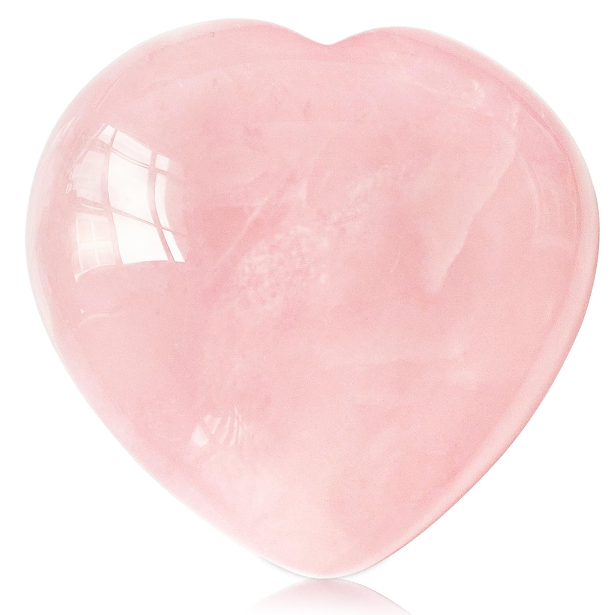 Fengshuibringluck pink quartz heart-stone shown for meditation and décor.