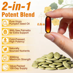 Fenolutra saw palmetto softgels closeup showing dual-action formula