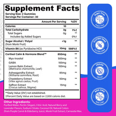 Feoawsnmu Cortisol Gummies bottle shows blueberry flavor and 60-gummy supply for daily use.