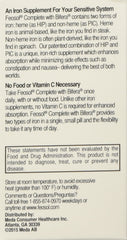 Feosol Complete with Bifera Iron bottle label highlighting ingredients.