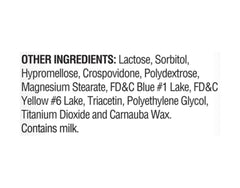 Feosol Original Vitamins bottle back label with directions and ingredients.