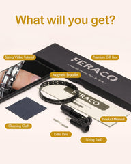 Feraco 2X Strength Magnetic Bracelet for Women in rose gold in a gift-ready box.