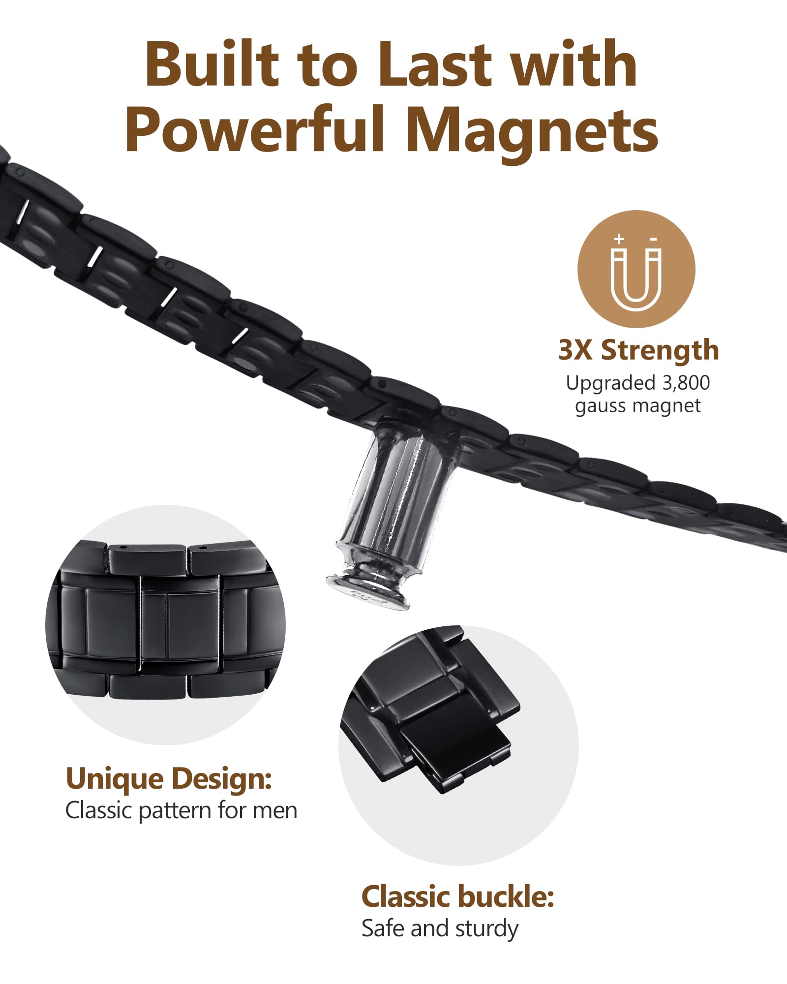 Luxurious Feraco gift box packaging for the 3X magnetic bracelet
