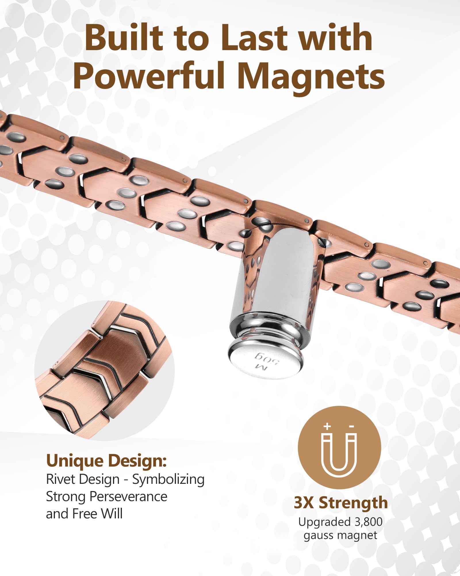 Feraco magnets close-up shows 3800 Gauss neodymium magnets.
