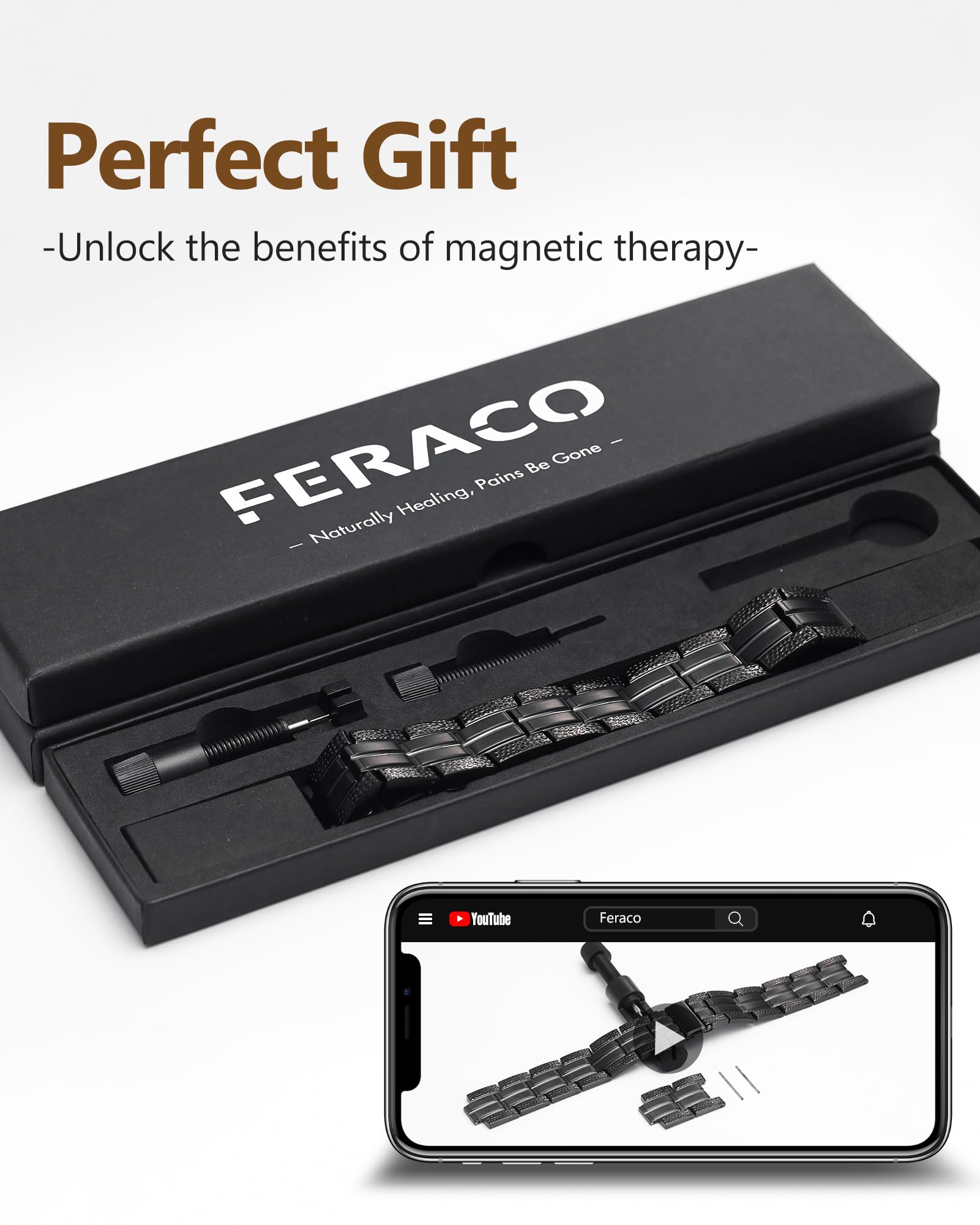 Feraco 3X Strength bracelet in everyday wear lifestyle shot.